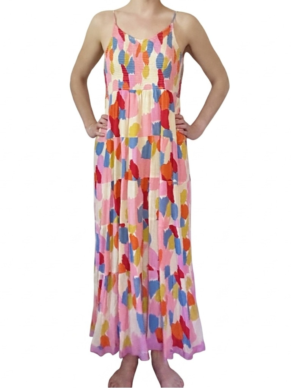 THML Smocked Midi Dress